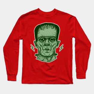 Green Frankenstein head Long Sleeve T-Shirt